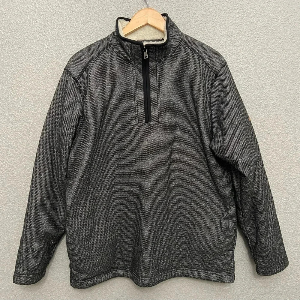 Orvis Brighton Quarter‎ Zip sweater size Large Fleece lined pullover